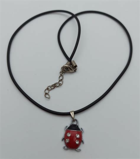 Red Ladybug Lady Bug Beetle Necklace Pendant Keychains Etsy