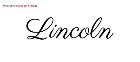 Classic Name Tattoo Designs Lincoln Printable Free Name Designs