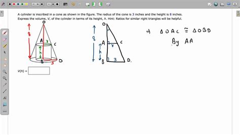 Cylinder Is Inscribed In A Cone As Shown In The Figure The Radius Of