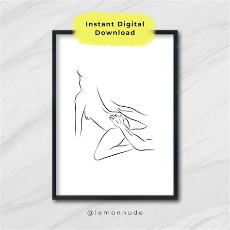 Sexual Pose Intimacy Sex Line Art Minimalism Black And Etsy