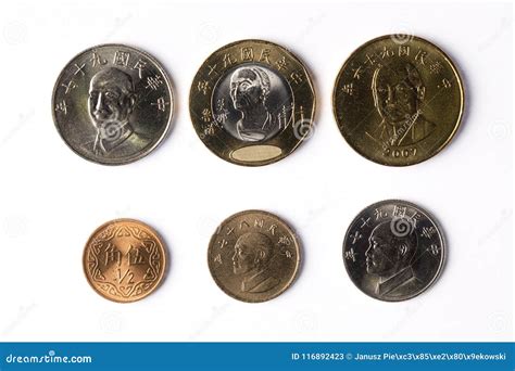 Coins from Taiwan stock image. Image of dollar, collection - 116892423