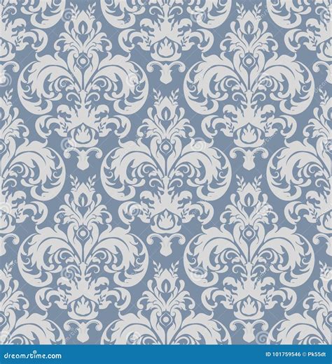 Vector Damask Seamless Pattern Background Classical Luxury Old