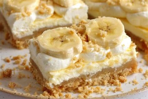 No Bake Banana Cream Cheesecake Bars Recipe Masters Of Kitchen Recipes