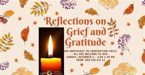 Reflections On Gratitude And Grief Congregation News Holston Valley