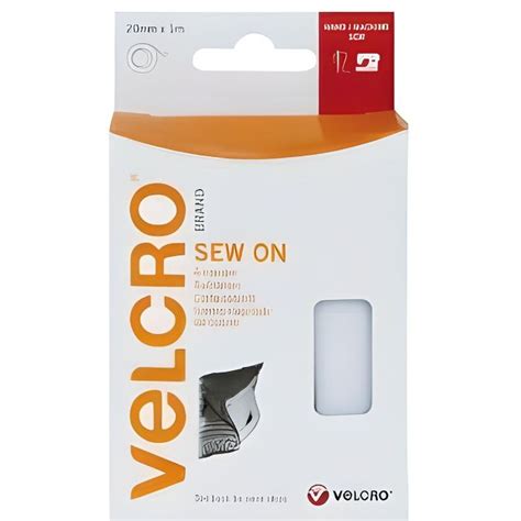 Velcro VEL EC60298 Ruban auto agrippant à coudre 20 mm x 100 cm Blanc