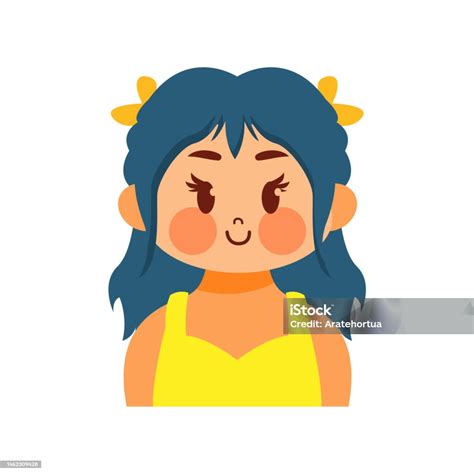 Vektor Kartun Lucu Kawaii Wajah Anak Terisolasi Ilustrasi Stok Unduh