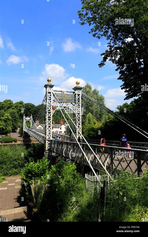 The Queens Park Bridge Over The River Dee Embankment Chester City