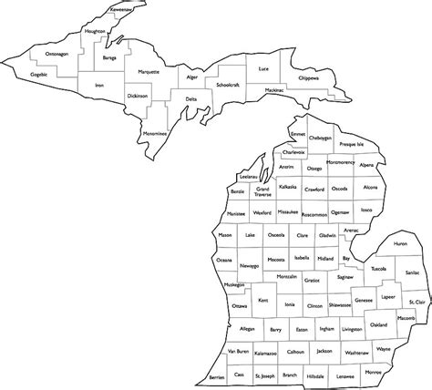 Northern Michigan Counties Map