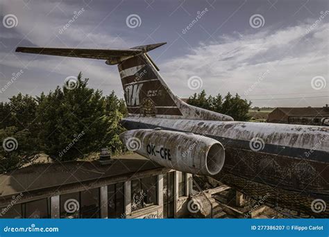 Graffiti Adorned Abandoned Airplane Detail Stock Image Image Of Paint