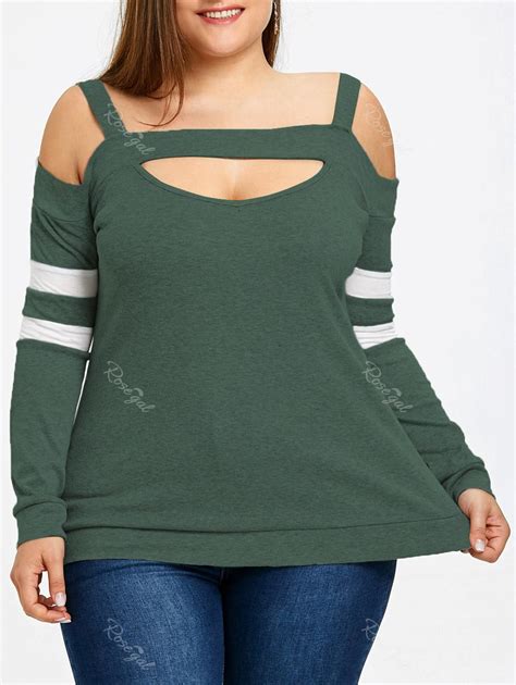 Off Plus Size Cut Out Open Shoulder Top Rosegal