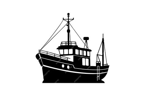 Fishing Boat Silhouette Vector Illustration Premium Ai Generated Vector