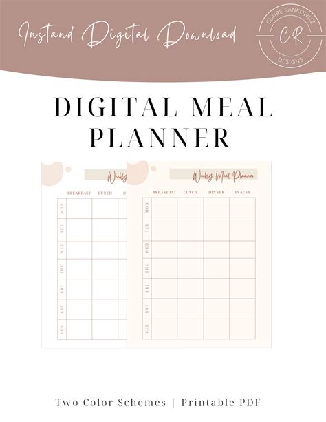 Meal Planner and Grocery List Planner, Weekly Menu Planner, Health ...