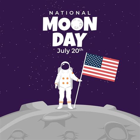 National Moon Day With Astronaut On The Surface Of The Moon 7553572