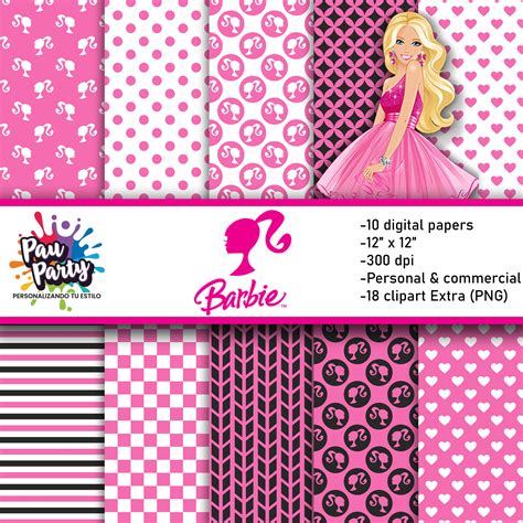 Barbie Digital Papers Etsy