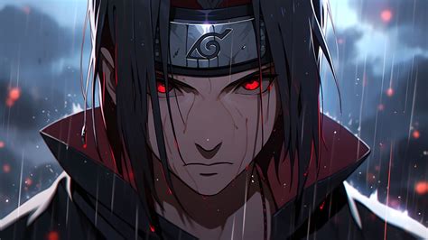 Naruto Itachi Uchiha With Red Eyes Wallpaper Desktop Laptop Naruto