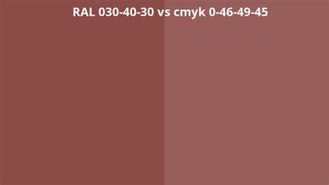 Ral 030 40 30 Vs Cmyk 0 46 49 45 Ral Colour Chart Uk