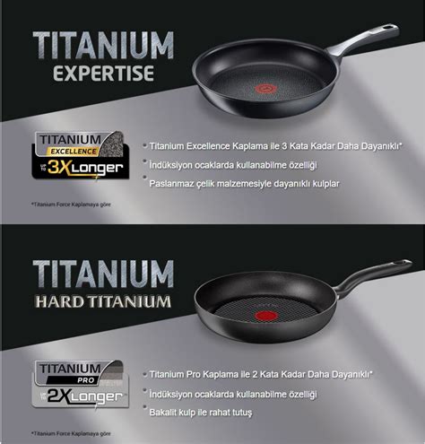 Tefal Hard Titanium 2 Parça Tava Seti 3 Katlı Titanium Kaplama 21 28 cm