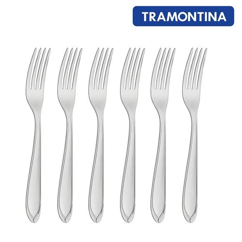 Conjunto 6 Garfos de Mesa Tramontina Laguna em Aço Inox