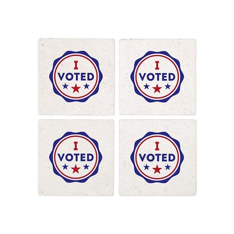 I Voted Presidential Election Badge Tile Coaster by Liviana - CafePress