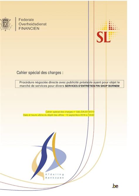 PDF Cahier spécial des charges SPF Finances Cahier spécial des