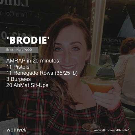 "Brodie" Workout, British Hero WOD | WODwell | Crossfit workouts at home, Wod workout, Hero wod