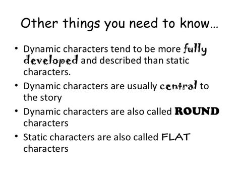 Static and dynamic characters