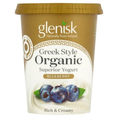 Glenisk Greek Style Organic Superior Yogurt Blueberry 450g Dunnes Stores