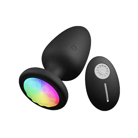 LB7026 Plug Anal Vibratório RGB e Controle Remoto Tamanho G