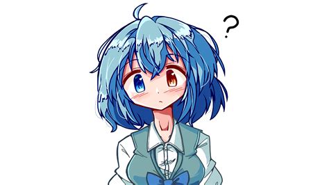 Safebooru 1girl Ahoge Blue Eyes Blue Hair Blush Breasts Closed