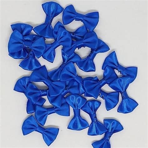 100 Laços lacinhos Cetim 4 Cm Azul Royal Artesanato Elo7