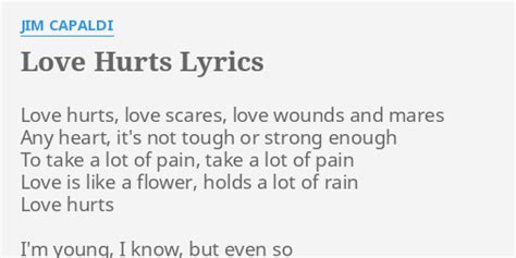 "LOVE HURTS" LYRICS by JIM CAPALDI: Love hurts, love scares,...