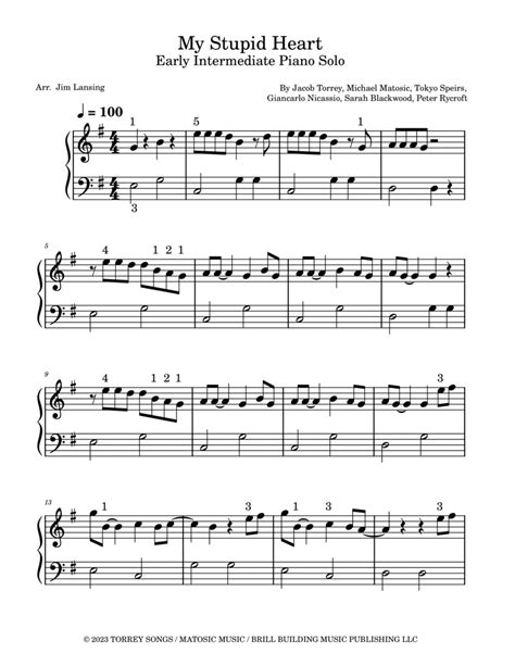 My Stupid Heart - Piano Method - Digital Sheet Music | Sheet Music Plus