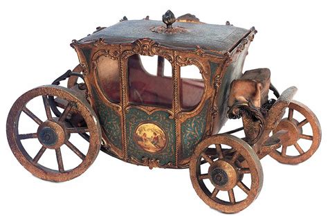 Very Fine French Miniature Carriage with Painted Scenes