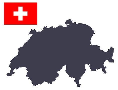 Premium Vector Switzerland Map With Swiss Flag