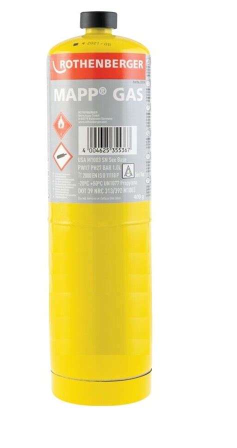 Rothenberger 35536 MAPP MAP Pro Gas Cylinder For SuperFire Torch