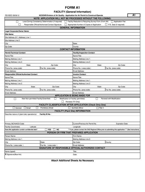 A1 Ncdenr Application Fill Online Printable Fillable Blank PdfFiller