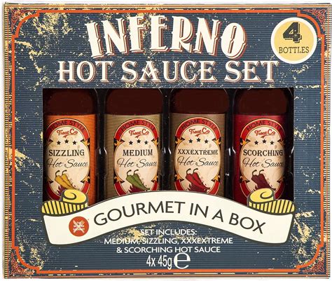 Modern Gourmet Foods Inferno Chilli Hot Sauce Gift Set Includes 4