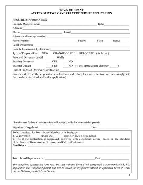 Driveway Culvert Permit Application