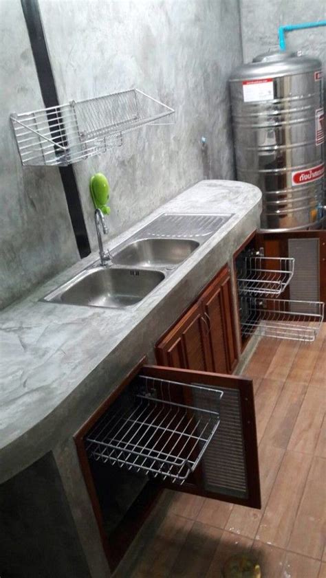 50 Gambar Inspiratif Meja Dapur Cor Dengan Beton Ekspos Lebih Murah