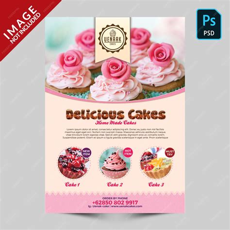 Premium Psd Cake Promotion Flyer Template