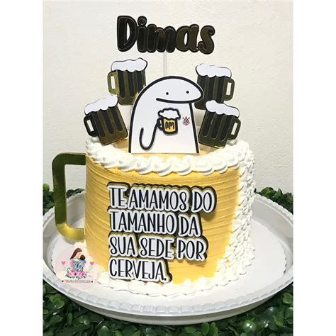 Topo De Bolo Flork Cerveja - Topo de bolo Flork cerveja | Shopee Brasil