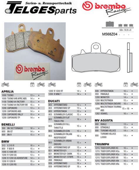 Brembo Pure Racing Bremsbeläge Z04 M568Z04 TELGESparts de Bremsen