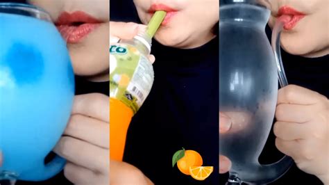 Asmr Drinking Water Drink Soda Gulping Orange Juice Mukbang Eating