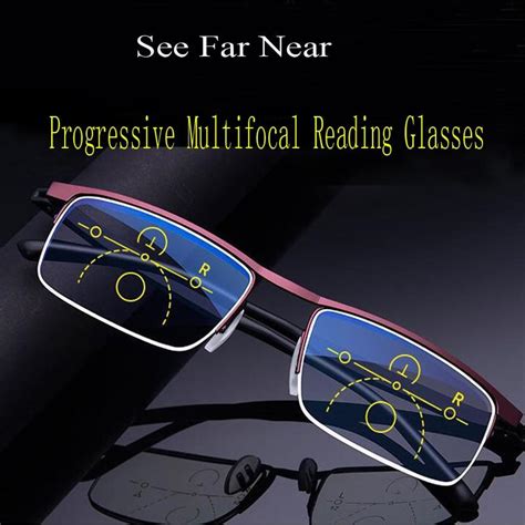 Buy Progressive Reading Glasses Multifocal Anti Blue Ray Glass Glasses