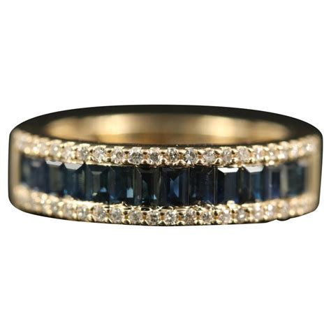 Customizable Minimalist Emerald Cut Sapphire Diamonds Engagement Band