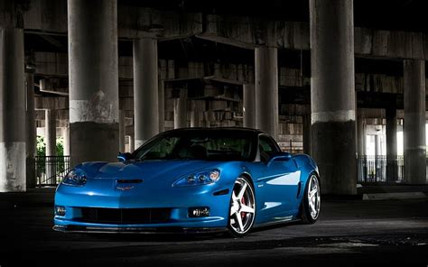 HD wallpaper: Chevrolet, Chevrolet Corvette (C6), Blue Car, Chevrolet ...