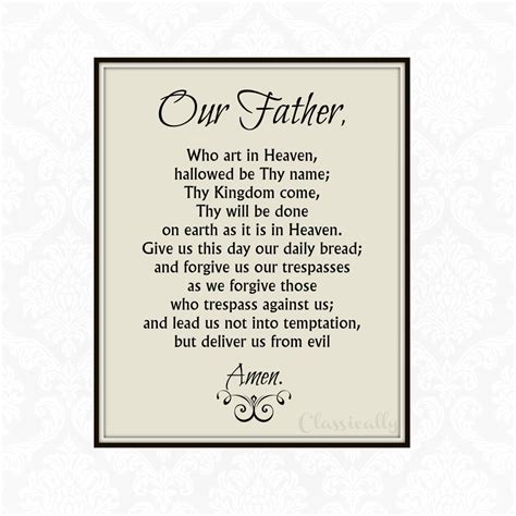 printable our father prayer