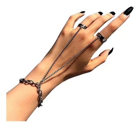 Anillo Cadena Pulsera G Tica Anillos Ajustables Punk Rock Meses Sin