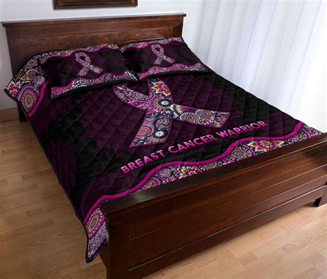 Breast Cancer Warrior Breast Cancer Awareness Quilt Set 0622 Silverybrand