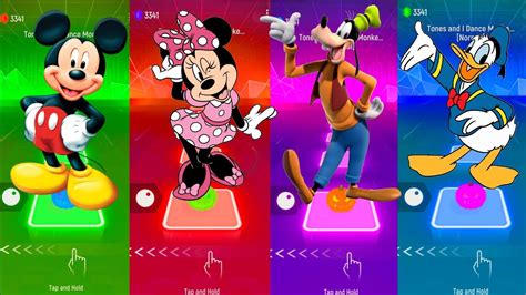 Mickey Mouse Vs Minnie Mouse Vs Goofy Vs Donald Duck Tiles Hop Edm